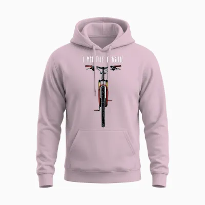 Funny Bicycle I Am the Engine T-Shirt Small Unisex Hoodie - Light Pink
