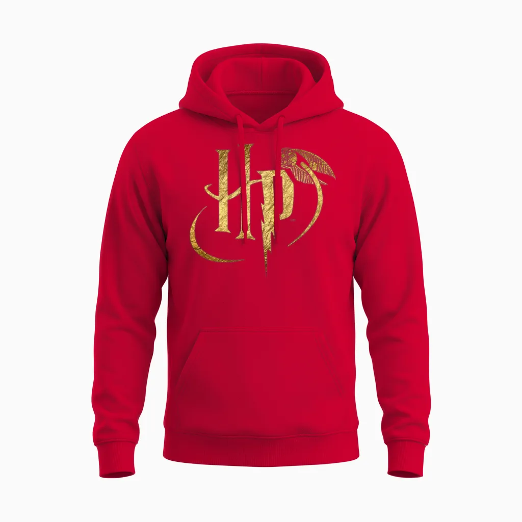 Harry Potter Logo Gold Unisex Hoodie in Red
