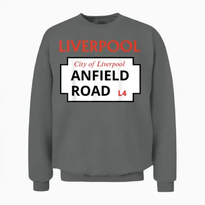 Visit Liverpool Shirt Sign Street City of Liverpool United Kingdom Unisex Sweatshirt - Graphite Heather