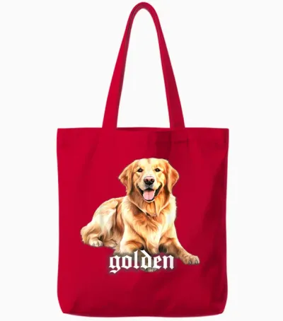 Golden Retriever Tote Bags - Red