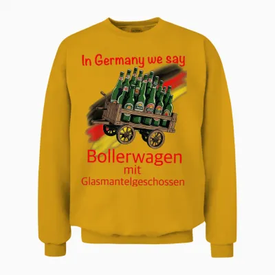 Bollerwagen Bier T-Shirt Männertag Vatertag Party Grillen Unisex Sweatshirt - Gold