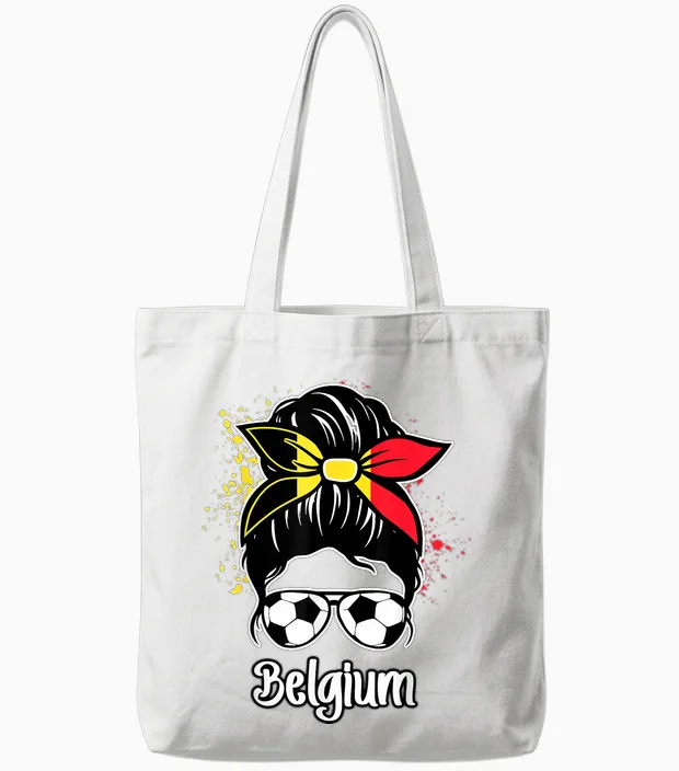 Drapeau Belge Joueur De Football Fan De Football Belge Tote Bags in White