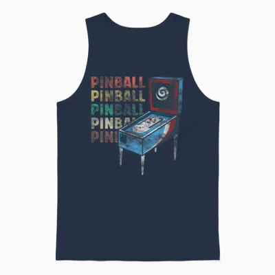 Retro Pinball Machine Unisex Tank Top - Navy
