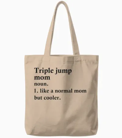 Triple Jump Mom Funny Athlete Definition Tote Bags - Natural