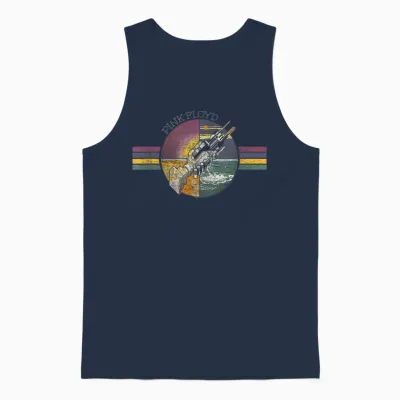 Pink Floyd Welcome to the Machine T-Shirt, Black, S Unisex Tank Top - Navy