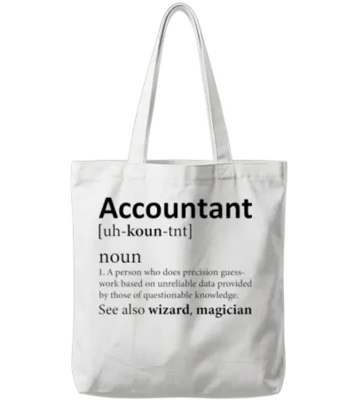 Funny Accountant Definition Tote Bags - White