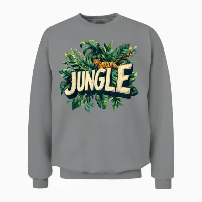 Jungle Adventure Costume for All Ages T-Shirt, Black Unisex Sweatshirt - Sport Grey