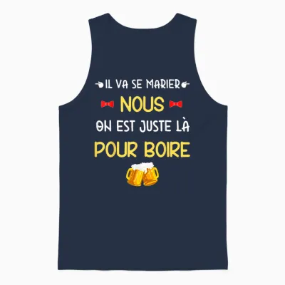 Evg Humour – He Gets Married, We Drink! Unisex Tank Top - Navy