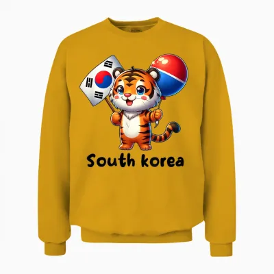 Südkorea T-Shirt Korea Flagge Für Männer/frauen/jugendliche/kinder Unisex Sweatshirt - Gold