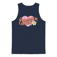 Retro Summer Sublimation & Beach Unisex Tank Top - Navy – 1