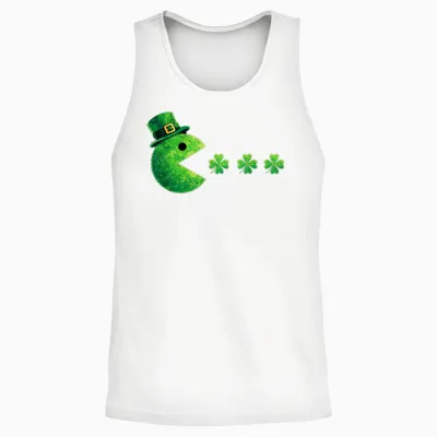 St Patrick's Day Eating Shamrock St Patrick's Day Unisex Tank Top - White