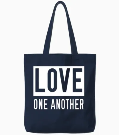 Love One Another Tote Bags - Navy