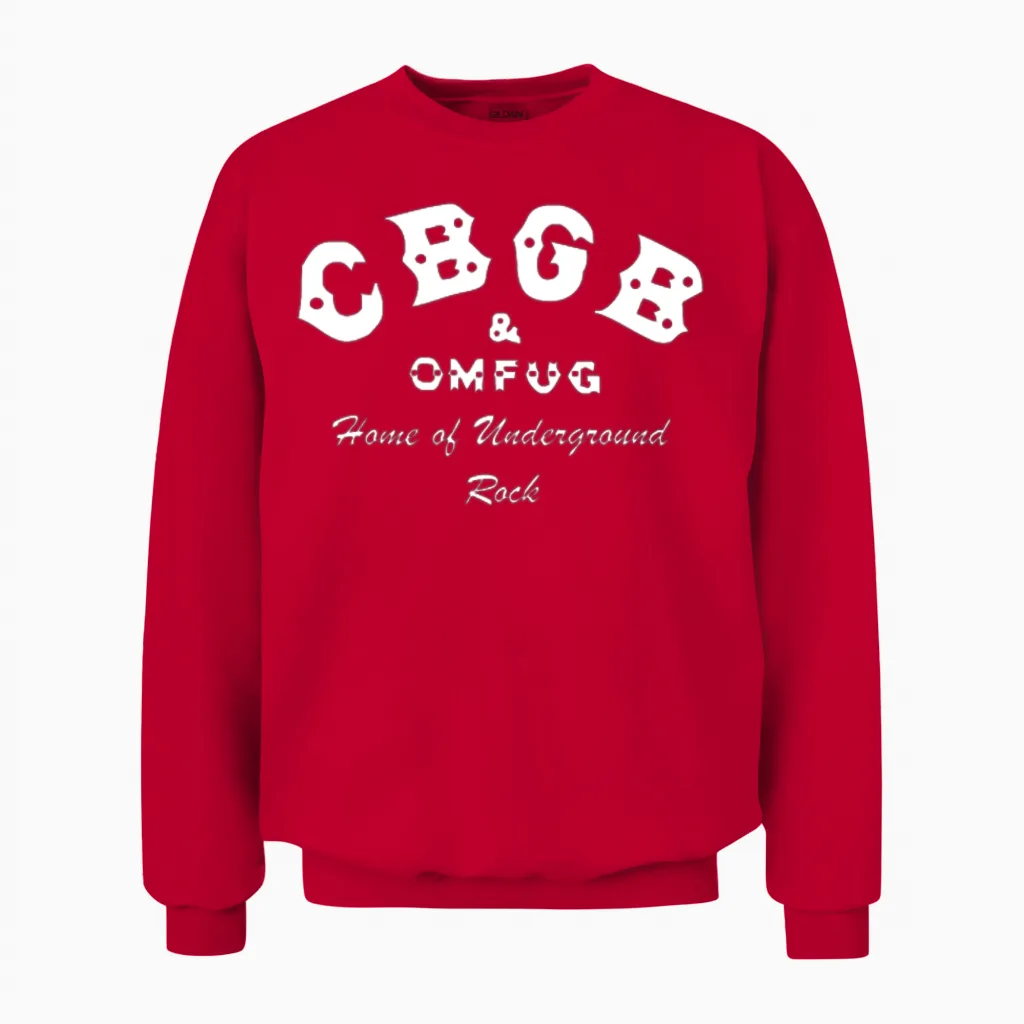 Cbgb Omfug Home of Underground Rock Unisex Sweatshirt in Red