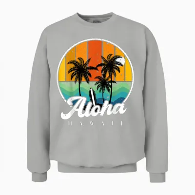 Aloha Hawaii Palm Beach T-Shirt for Children, Teenagers, Boys Unisex Sweatshirt - Ash