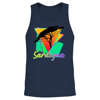 Sardinia Sardegna Retro Sardinia Unisex Tank Top - Navy