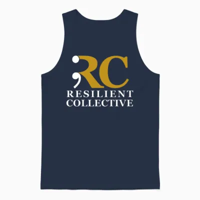 Resilient Collective Gold Monogram Unisex Tank Top - Navy