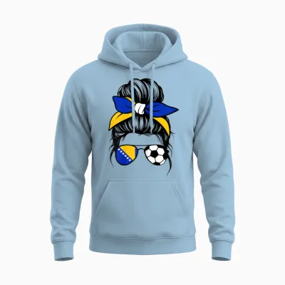 Bosnische Flagge Frauen Stolze Bosnien Fans Girls Unisex Hoodie - Light Blue