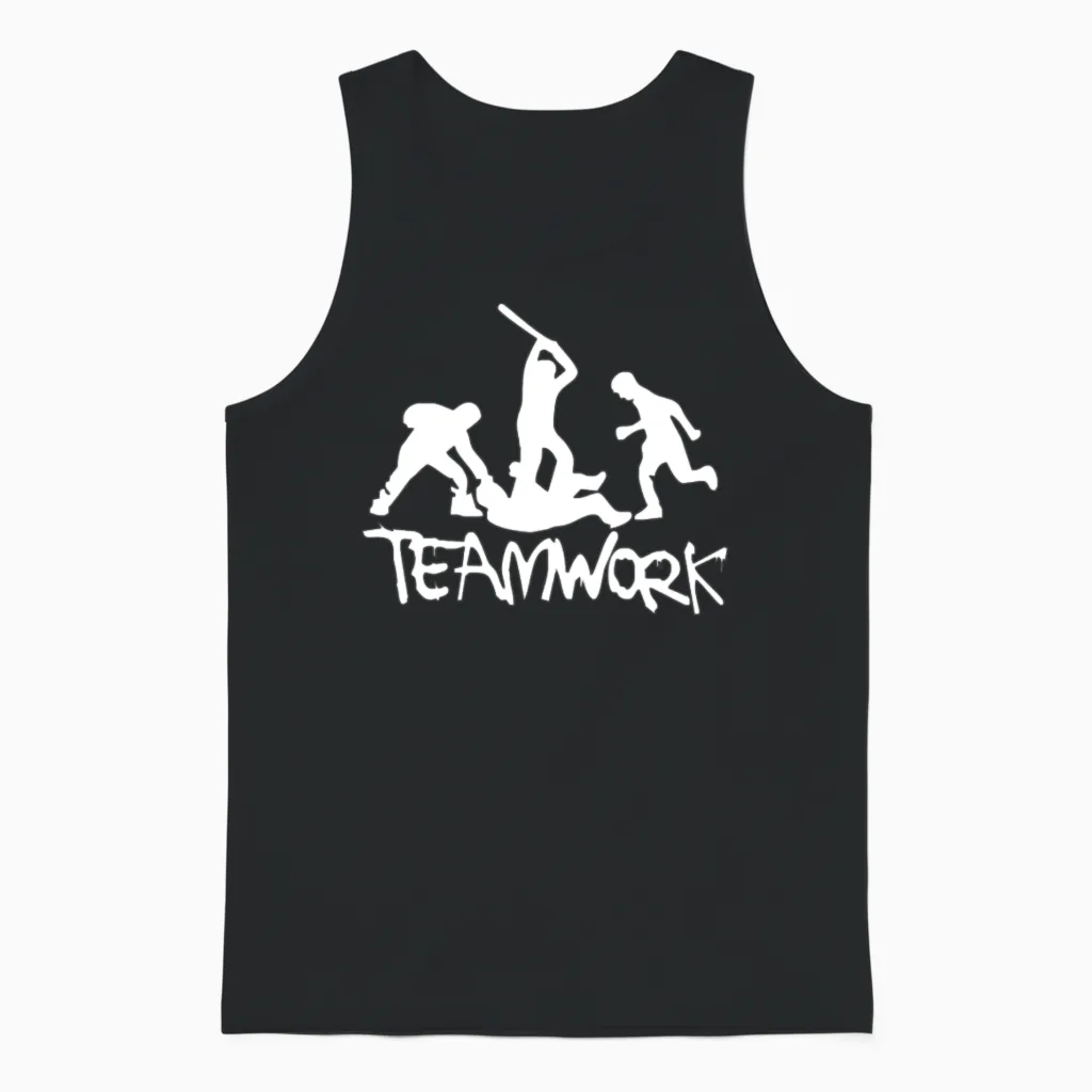 Teamwork Funny Unisex Tank Top in Black
