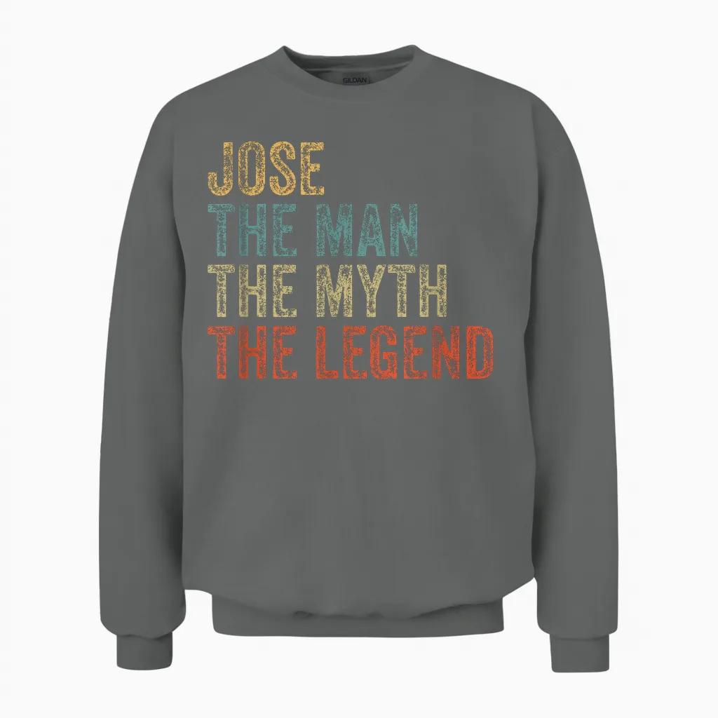 Jose the Man the Myth the Legend Unisex Sweatshirt in Graphite Heather