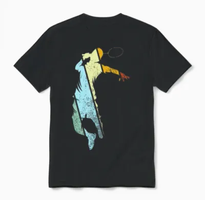 Badminton Retro Unisex T-Shirt - Black