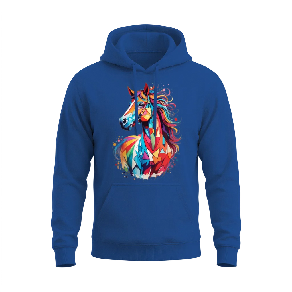 Sweet Horse Design - Colorful Horse Silhouette Unisex Hoodie - Royal