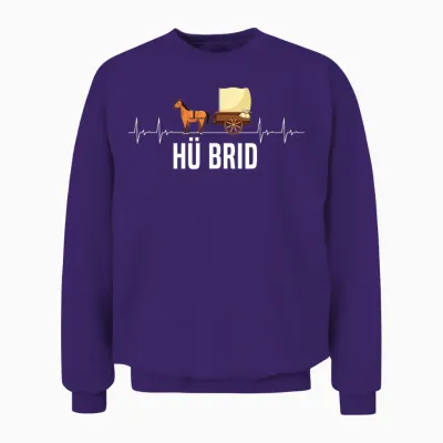 Hü Brid Pferd Kutsche Hybrid Reiten Lustig Herzschlag Unisex Sweatshirt - Purple