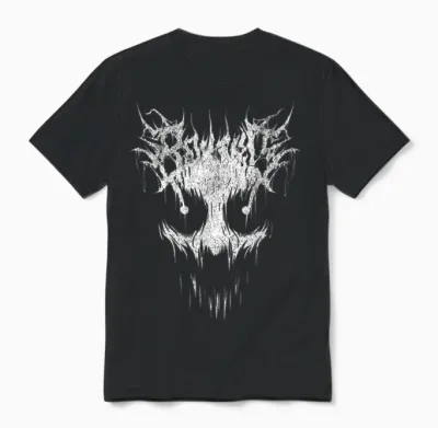 Sei Nett Black Death Metal Schrift Creepy Ghost Face Metalhead Unisex T-Shirt - Black