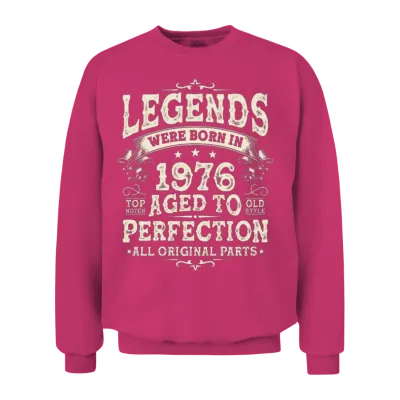 Vintage 1976 Legends Birthday Gift Unisex Sweatshirt - Heliconia