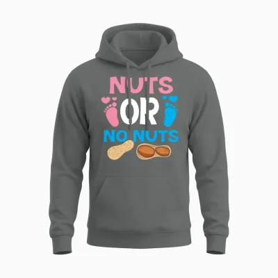 Nuts or No Nuts Gender Reveal Babyshower Gift Unisex Hoodie - Graphite Heather