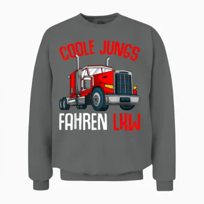 Coole Jungs Fahren Lkw Fahrer Trucker Kinder Jungen Unisex Sweatshirt - Graphite Heather