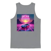The Retro Futuristic Sunset — Summer & Beach Gift Unisex Tank Top - Sport Grey – 1