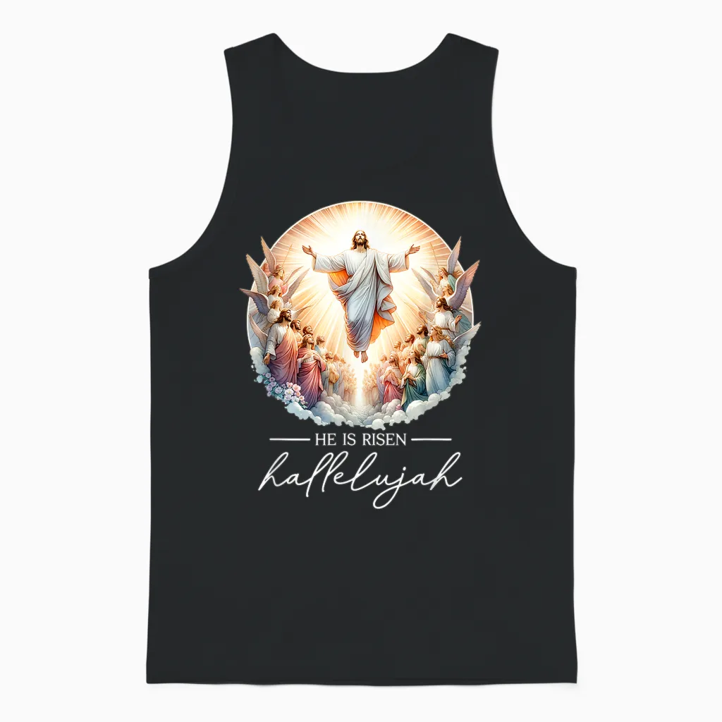 2025 Pâques Jésus-Christ Ressuscité Belle Résurrection Unisex Tank Top in Black