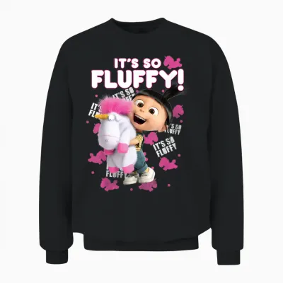 Despicable Me, It's So Fluffy, Agnes' Unicorn Hug Unisex Sweatshirt - Black