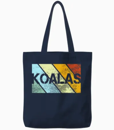 Koalas Retro Tote Bags - Navy