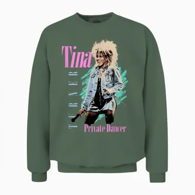 Officiel Tina Turner Private Dancer Artwork Unisex Sweatshirt - Military Green