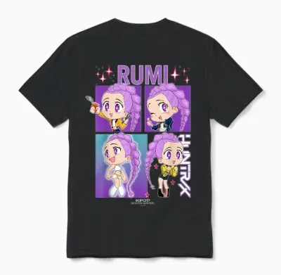 Kpop Demon Hunters Rumi Officially Licensed Unisex T-Shirt - Black