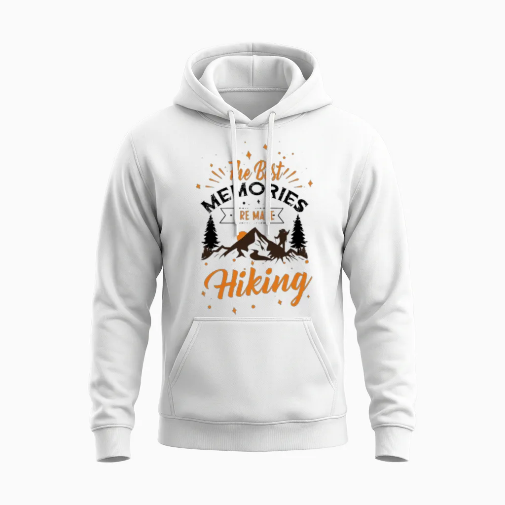 The Best Memories Are Made Hiking Unisex Hoodie in White