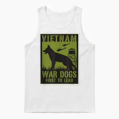 Vietnam War Dogs T-Shirt, Black, S Unisex Tank Top - White