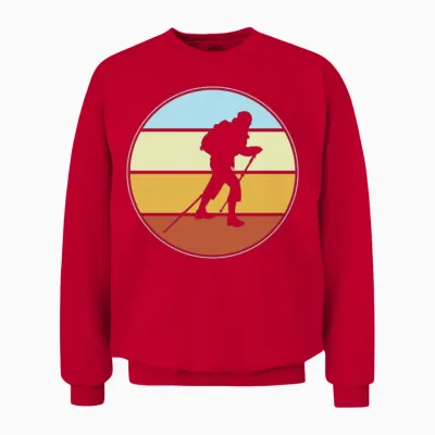 Hiking Retro Unisex Sweatshirt - Red