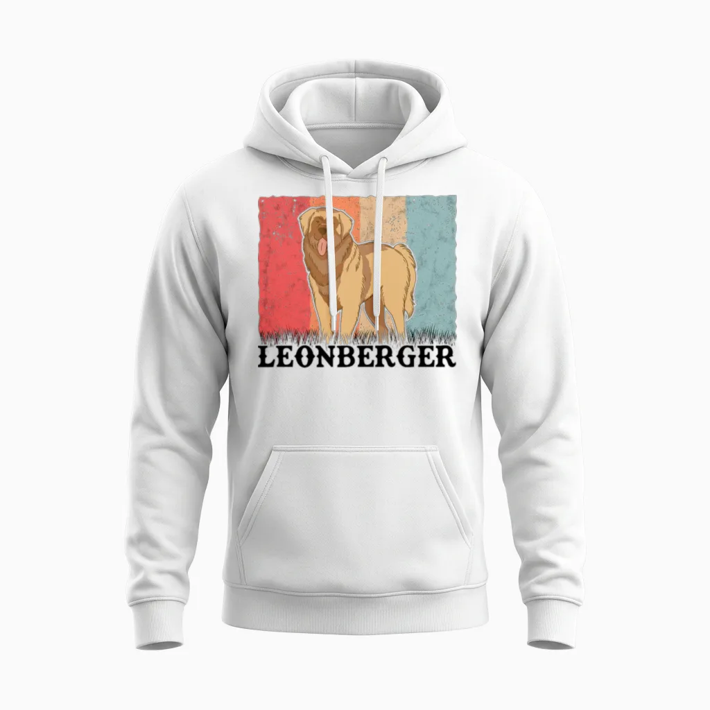 Leonberger Retro Unisex Hoodie in White
