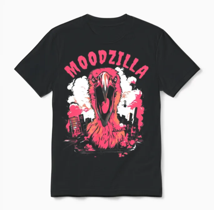 Flamingo Funny Unisex T-Shirt in Black