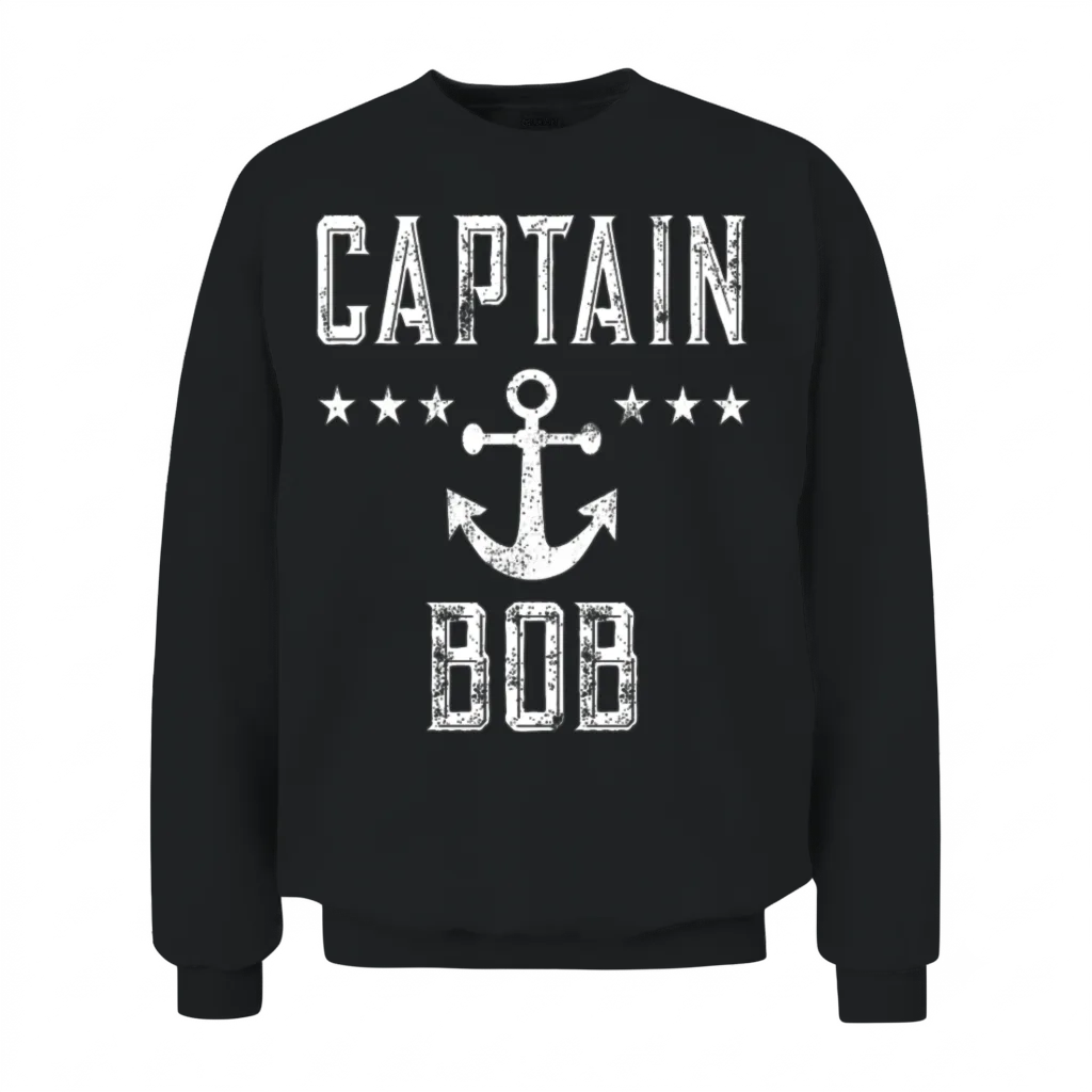 Boating Captain Retro Captain Bob Unisex Sweatshirt - Black