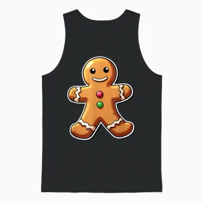 Gingerbread Christmas Women Kids Toddler Men Man Boys Unisex Tank Top - Black