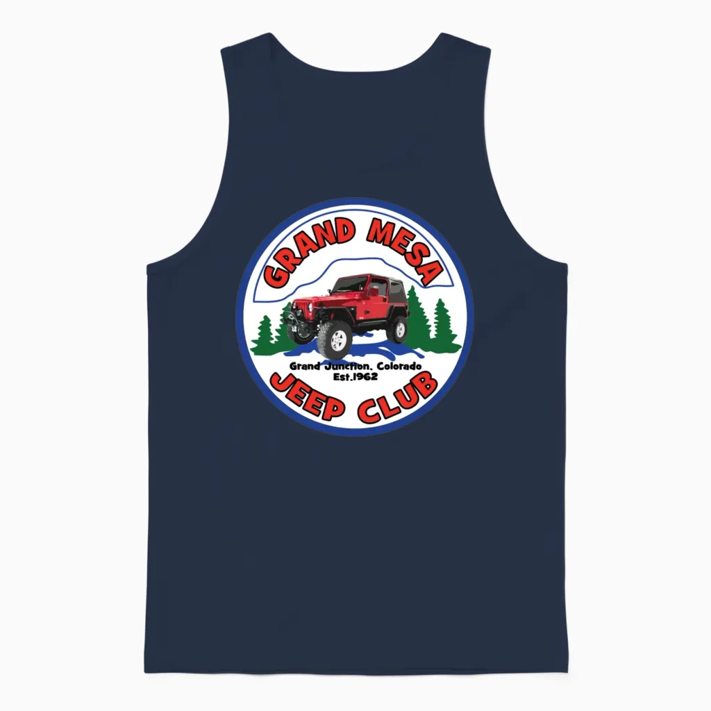Grand Mesa Jeep Club Logo Tj Unisex Tank Top in Navy