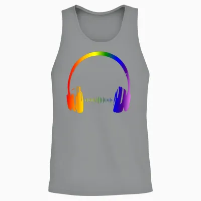 Bunte Kopfhörer Regenbogen Party Techno Radio Nachtclub Dj Unisex Tank Top - Sport Grey