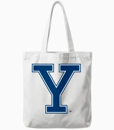 Yale Bulldogs | Produit Officiel De L'université Ncaa | Yale005 Manche Longue Tote Bags - White