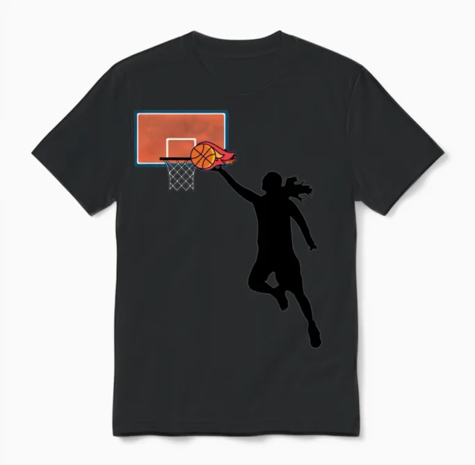 Women's Basketball Moves on Fire Unisex T-Shirt in Black