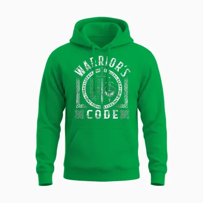 Viking Shirt, Warrior's Code Tee, Gift For Unisex Hoodie - Irish Green
