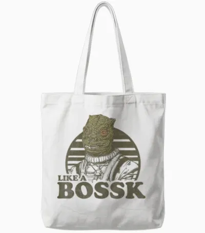 Portrait Rayé Star Wars Like a Bossk Tote Bags - White