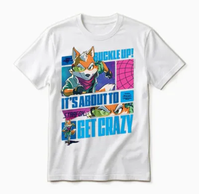 The Super Mario Galaxy Movie Starfox Buckle Up Action Unisex T-Shirt - White